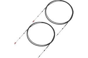uxcell 2pcs 16ft Marine Throttle Shift Control Box Cable w/Clevis Black
