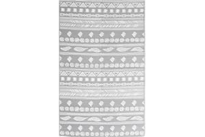 vidaXL Outdoor Teppich Doppellagiges Jacquard-Muster Balkon Terrasse Garten Außenteppich Balkonteppich Gartenteppich Terrassenteppich Grau 160x230cm PP