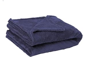 ‎ENGLISH HOME ENGLISH HOME Kuscheldecke, Flauschig Decke, Flanell Fleecedecke, Warm Wolldecke, Weich Sofadecke, Hochwertige Couchdecke, Damen, Softy, Marine Blau, 130x170 cm
