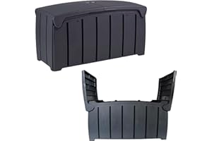 Pluto Packaging Multipurpose Outdoor Weather Proof Black Garden Storage Box Extra Large 322 Litre Capacity With A Butterfly Lid