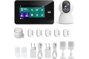 TALLPOWER Sistema di Allarme Casa Senza Fili, WiFi + GSM, 12 pezzi antifurto casa wireless con Sirena touch screen da 4,3 Inch, allarme remoto per la casa, Compatibile Con Smart Life APP