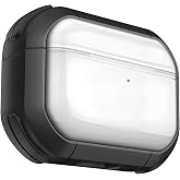 Minesk Airpods 3 i&ccedil;in Armor Serisi Darbelere Karşı Ultra G&uuml;&ccedil;l&uuml; Koruma Fiber Karbon Arka Tasarım Airpods Kılıfı (Siyah Şeffaf,