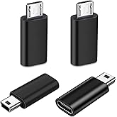SHUBEIEUMI Adapter USB C auf Micro/Mini USB, 4 Pack Micro/Mini USB auf USB C Adapter, Unterstützt 2,4 A Schnellladung und Dat