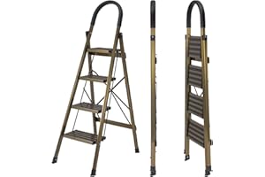 CRAFTFULL 𝐂𝐑𝐀𝐅𝐓𝐅𝐔𝐋𝐋 Échelle Pliante Design en Aluminium CF-134A | 3-5 marches - Pliable - Jusqu'à 150 kg - Escabeau Domestique en Aluminium - Échelle