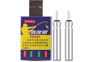 Voiakiu Flotteur pêche électronique CR425 et Chargeur,Batterie au Rechargeable pour Flotteur pêche Nuit | Eau Douce Bobber Tackle Flotteu Lumineux CR425 Tackle Accessoires