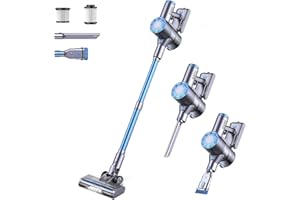 Greenote Bezprzewodowy odkurzacz akumulatorowy, 21000 Pa, lekki, bezprzewodowy odkurzacz z uchwytem ściennym i szczotką LED, do 45 min, ultralekki odkurzacz akumulatorowy, bezprzewodowy do twardych