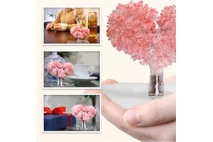 Fleur d'arbre en Papier, Arbre Magique Bonsaî Magic Sakura, Bureau Créatif Cadeau Bricolage De Décompression, Arbre De Cadeau De Noël Magique Croissant Arbre (Rose)