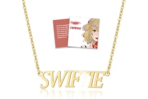 QianSiLi TS Necklace For Swiftie, Tay Erass Tour Merchandise, Fan Gifts For Teen Girls Music Lover, Golden Singer Song Letter Pendant Necklace, Adjustable Size (SWIFTIE)