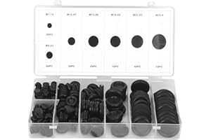 ATYHAO Gummitülle, 170 Stück schwarzer geschlossener Dichtungsring Elektrische Verkabelung Kabel Dichtungssatz Gummitüllenset mit Kunststoffbox zum Schutz von Drähten, Steckern und Kabeln