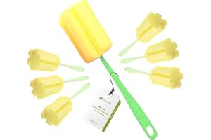GADGET HERO Gadget-Hero szczotka do czyszczenia butelka, zestaw 6 sztuk, gąbka do mycia naczyń, nie rysuje się, długie uchwyty, gąbka do czyszczenia butelka dla niemowląt
