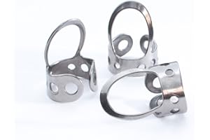 TONE DEAF MUSIC 3 x Stainless Steel, Open Design, Metal Finger Picks for Guitar, Banjo, Dobro, etc. Fingerstyle picks. Banjo picks, fingerpicks for acoustic guitar. Adjustable large medium or small