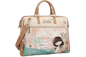 Anekke - Bolso de Mujer - Portadocumentos Grande - Bolsa de Hombro de Polipiel con Asa Regulable - Cierre de Cremallera - Colección Mediterranean - Accesorios y Complementos Mujer - 41x30x7 cm