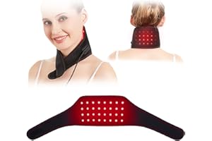 JOBYNA Terapia de luz Roja e Infrarroja para aliviar dolor de cuello, 660nm y 850nm Lámpara de Infrarrojos Cinturon luz Roja Terapia para el cuerpo, Modo de Pulso, Temporizador, Temperatura Ajustable