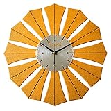 Flashing- 15,35 Zoll modernes Schlafzimmer Wohnzimmer Wanduhr, Holz Metall Material / Sweep Sekunden Bewegung / AA Carbon-Batterie (ohne Batterie) / Quarz Uhren ( Farbe : Gold )
