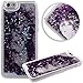 Produktbild Nnopbeclik iPhone 6 Plus / 6S Plus 3D Flüssigkeit Schutzhülle Transparent Durchsichtige Handytasche Glänzend Glitzer Star Sterne Fließen Flüssig Flüssigkeit Handyhülle Handy Hülle Case Tasche Crystal Case Durchsichtig Schutzhülle Etui Bumper Für iPhone 6 Plus / 6S Plus (5.5") , Lila + 1x Display Schutzfolie Folie