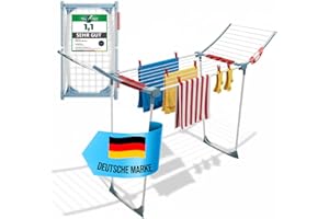 VELORA® Wäscheständer [18M Trockenfläche] - Flügelwäscheständer [Made IN EU] 1,05 M Flügel ideal für Lange Kleidungsstücke - Wäscheständer platzsparend