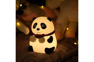 Wenscha Night Light Kids with Touch Sensor Baby Night Light Rechargeable Battery Dimmable Cute Panda Night Lights for Kids Gifts Children Baby Room Bedroom Sleeping and Reading - Warm White…