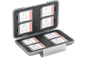PROfezzion Memory Card Case Fundas para Tarjetas de Memoria para 8 x SD SDHC SDXC Cards (Gris Claro)