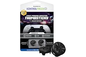 KontrolFreek FPS Freek Galaxy Black na PlayStation 4 (PS4) i PlayStation 5 (PS5) | Performance Thumbsticks | 1 wysoki stan, 1 średni wzrost | czarny