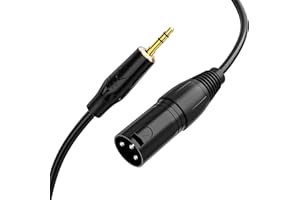 CableCreation 3,5 mm auf XLR-Kabel, 0.9 m, 3,5 mm Klinkenstecker auf XLR-Stecker, für iPhone, iPod, Tablet, Laptop und mehr, Schwarz, 3 Feet