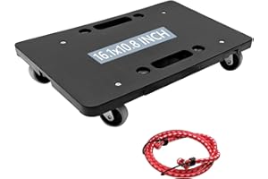 LYFJXX Furniture Mover with 4 Wheels, 16 Inch Heavy Duty Furniture Interlocking Design Small Flat Dolly Cart, Black Dolly Cart 500 LBS Capacity for Furniture Appliance -1 Pack