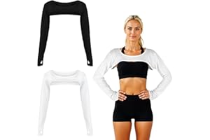 Grevosea 2 Stück sun sleeves women UV Schutz Bolero Schal Fortschrittlicher Anti UV Armmanschette kühlende Schal Armstulpen Damen mit Fingerloch zum Golfen,Reiten