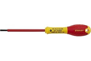Stanley 1-65-412 Fat Max Screwdriver Insulated Slotted 4X100Mm-Red And Yellow