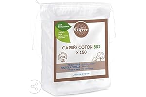 MEDIKA Gifrer 150 Carrés Coton Bio 9 x 9 cm