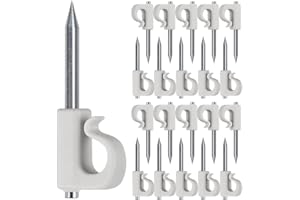 SELEWARE Q-Hanger, 20 Stück Weihnachtslichterhaken mit Nägeln für einfaches Lösen von Draht und Lichterkette, strapazierfähig, 18 kg Kapazität, Grauweiß