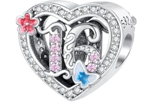 BEEUVIP Animali figure amore Charm per bracciali, ciondoli in argento 925, perline per collane, per la festa della mamma, compleanno, regalo di Natale