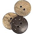 Botiboton SL Coconut Buttons - Natural Shell Cocount Buttons - 2 holes - 7 sizes - European Product (15 mm)