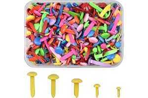 Xzeemo 400 Pezzi Fermacampioni Piccoli, Mini Brad Colorati Metallo, Rotondo Scrapbooking Brads, per Scrapbooking Lavoretti Carta Artigianato Album Fai da Te Fatto a Mano Mestiere Abbellimento