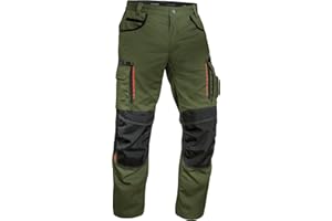 Uvex Tune-up 8909 Pantalon de Trabajo para Hombre - Pantalones Cargo para Trabajar de Algodón y de Cordura - Multibolsillos - Bolsillo de Las Rodilleras - Color Gris, Negro, Azul, Verde, Blanco
