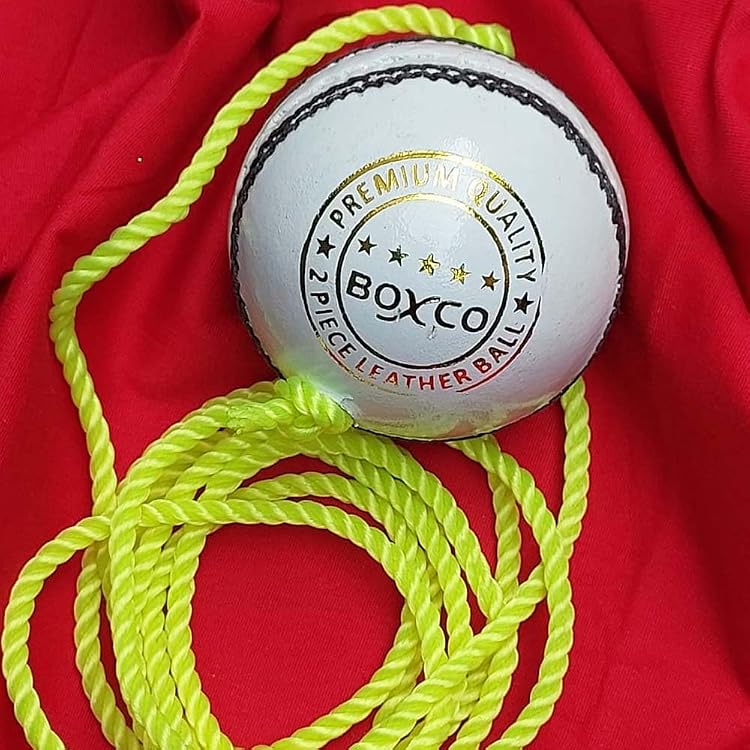 22YardsPro Cricket Practice String Ball - Hard Plastic & Leather Options For Batting Drills-268151