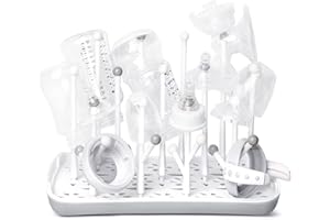 Termichy Baby Bottle Dryer Rack with Removable Water Tray, Baby Drying Rack Ideal for Bottles, Teats, Cups, Pump Parts and Accessories Grey