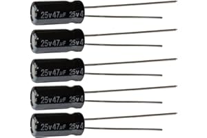 LORTECH Condensatore elettrolitico 47µF, 25V DC, 5x11mm, Montaggio THT, Confezione da 5