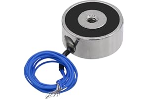 UXNEY DC 12V 50N 12Lb/5Kg Aspirazione Tenuta Ventosa Rotonda Magnete Elettrico Solenoide Cilindro Solenoide Elettromagnete 25 x 11mm