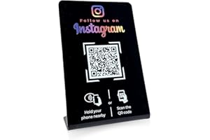 NEXIT Aufsteller für Instagram mit QR-Code und NFC-Chip (Englisch) 16,5 x 10,5cm - schwarz