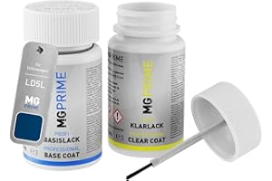 ‎MGPRIME MG PRIME Autolack Lackstift Set für Volkswagen VW LD5L / 2B Blue Silk Metallic Basislack Klarlack je 50ml