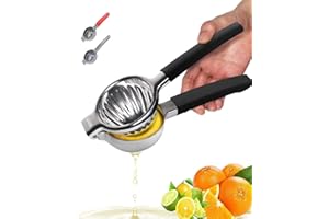 JOYIT Presse Agrumes Très Grand, Presse Citron Très Résistant, Inoxydable 18/10 Presse Agrumes Manuel Pour Citron, Orange, Ou Autres Fruits, Passe au Lave-vaiselle (Nior)