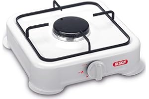 ALGON | Hornillo de Gas 1 Fuego con Tapa – Hornillo Gas Cocina Portátil para Camping, Emergencias y Hogar