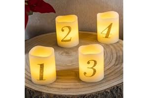 ‎BONSPORT bonsport LED Adventskranzkerzen 4er Set - Adventskranz LED Kerzen - Adventskerzen Weihnachtskranz LED-Kerzen 6,5 x 5 cm