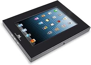 Maclean MC-610 Tablet-Schutzgehäuse Schloss Wandhalterug Halterung Diebstahlschutz Kompatibel mit Samsung TAB 1 2 3 mit Verschlussschnalle für 10 Zoll Tablet schwarz