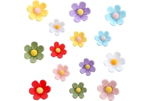 Hpmjz 14Pcs Fridge Magnets Cute Refrigerator Colorful Magnets Mini 3D Six-Petal Flower Crafts Decorative for Dry Erase Board Lockers Whiteboard Office Kitchen Locker (7 Small+7 Large)