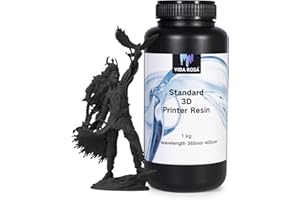 VIDAROSA 3D Printer Resin 1KG, LCD Photopolymer Resin for LCD/DLP 3D Printing, Standard UV 405nm Curing Resin, Low Odor, High Precision, Black