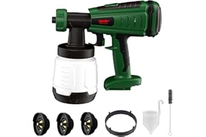 Mellif Akku Farbsprühsystem für Bosch Akku 18V, Farbsprühgerät mit 800 ml Behälter, 3 Düsen (1/1.5/2.5mm) Bürstenlosen Motor, Förderleistung 1000 ml/min, Farbsprühpistole für Wänden, Möbel (OHNE Akku)