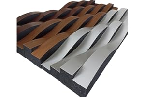 LENACUSTICA Pannelli acustici Movie effetto legno Diffusore e Fonoassorbente 100x20x7cm (Noce scuro)