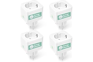 Meross Smart Home Steckdose 4er Pack, WLAN WiFi mit Strommessung (16A), kompatibel mit Alexa, Google Home & SmartThings, Sprachsteuerung, Fernzugriff und Timerfunktion