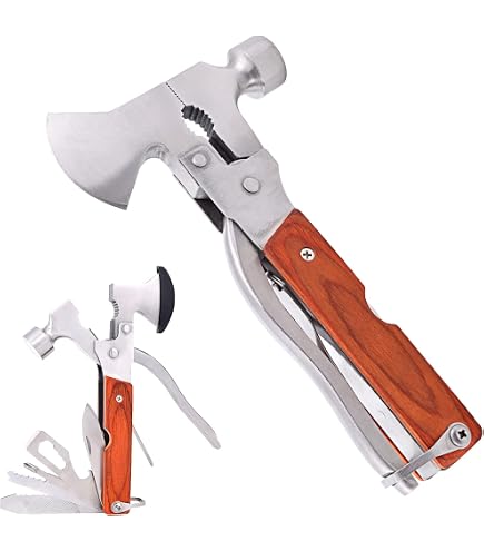 Pohaku 14-in-1 Multitool Hammer – Mit Sicherheitsschloss, Bits & Scheide Für Outdoor & Camping