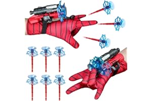 LIVESTN 2 Set Kids Spider Hero Handschuhe, Spider Launcher Handschuh, Held Launcher Handgelenk Spielzeug Set Launcher-Handschuhe für Spider-Man Cosplay Handschuh Lustiges Lernspielzeug für Kinder (A)